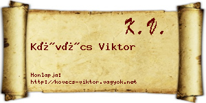 Kövécs Viktor névjegykártya
